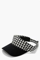 Boohoo Olivia Gingham Trim Visor Cap
