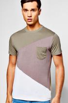 Boohoo Spliced Colour Block T-shirt Grey