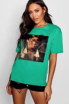 Boohoo Tassle Earring Face T-shirt