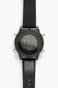 Boohoo Chunky Sports Rib Digital Watch