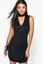 Boohoo Cut Out Front Textured Bodycon Dress