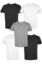 Boohoo 5 Pack Crew Neck T Shirts In Slim Fit