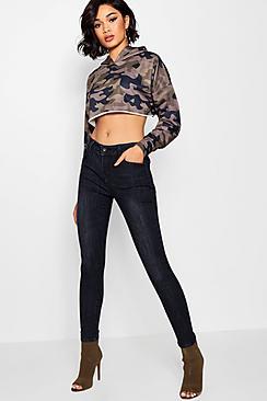Boohoo Milly Mid Rise Black Skinny Jeans