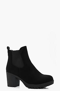 Boohoo Nadia Pull On Cleated Chelsea Boot