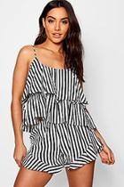 Boohoo Double Ruffle Cami & Short Set