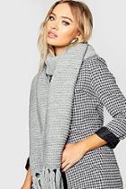 Boohoo Oversized Knitted Tassel End Scarf