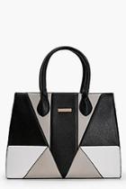 Boohoo Laura Colour Block Structured Tote Bag