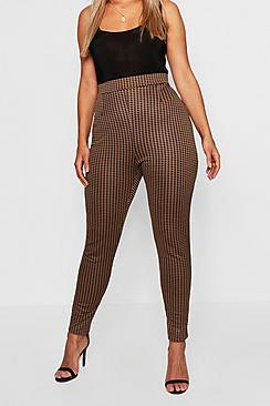 Boohoo Plus Dogtooth Check Legging