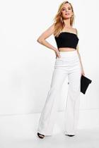 Boohoo Petite Darcy High Waisted Wide Leg Trouser