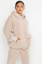 Boohoo Knitted Borg Roll Neck Hoodie