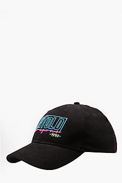 Boohoo Untold Horizons Neon Embroidered Cap