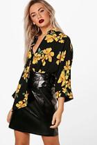 Boohoo Charlie Floral Oversized Swing Shirt