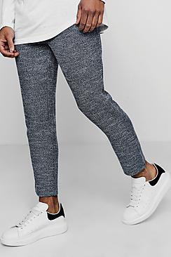 Boohoo Smart Jogger Trouser In Herringbone