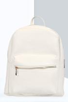 Boohoo Lily Pocket Front Backpack White