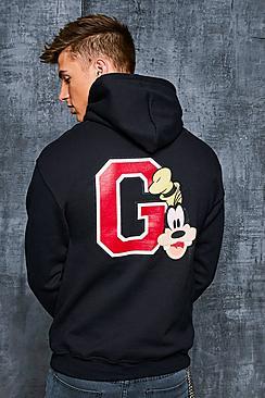 Boohoo Disney Varsity Goofy 'g' Hoodie