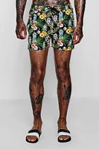Boohoo Pineapple Floral Print Swim Shorts