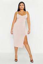 Boohoo Plus Strappy Plunge Midi Dress