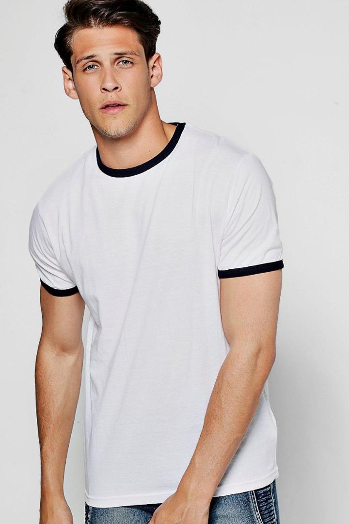 Boohoo Crew Neck Ringer T-shirt White