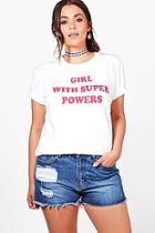 Boohoo Plus Erin Super Powers T-shirt
