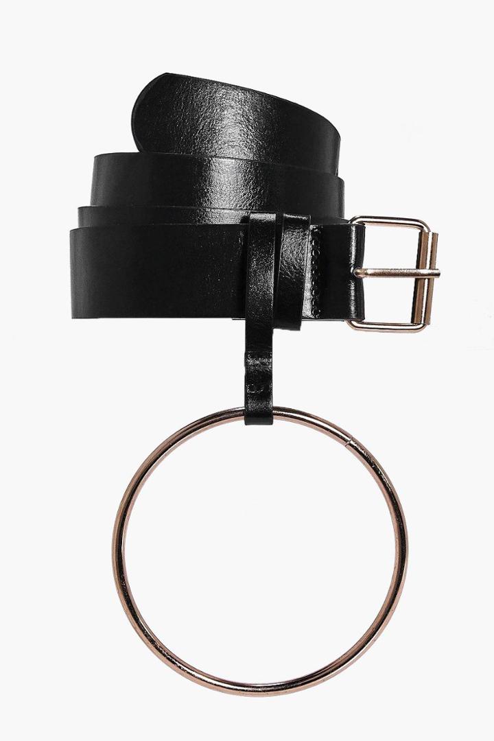 Boohoo Mollie Oversize Loop Detail Belt Black