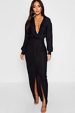 Boohoo Petite Utility Pocket Front Maxi Dress