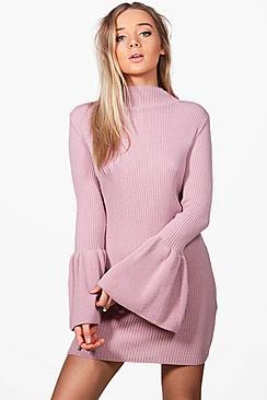 Boohoo Melissa Wide Sleeve Jumper Dress