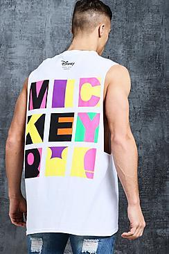 Boohoo Disney Oversized Mickey Square Printed Tank