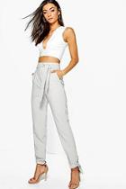 Boohoo Tall Woven Tie Tailored Trousers