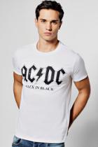 Boohoo Acdc Slogan License Band T Shirt White