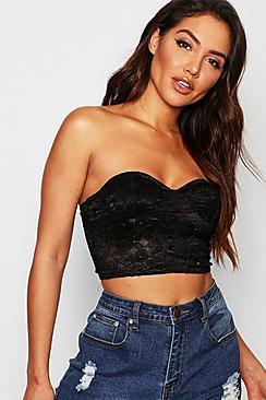 Boohoo Premium Lace Panel Bandeau