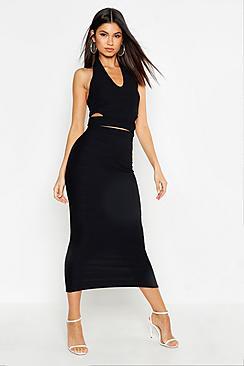 Boohoo Bandage Halterneck Top & Midaxi Skirt Co-ord