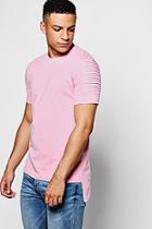 Boohoo Biker Panel T-shirt With Step Hem