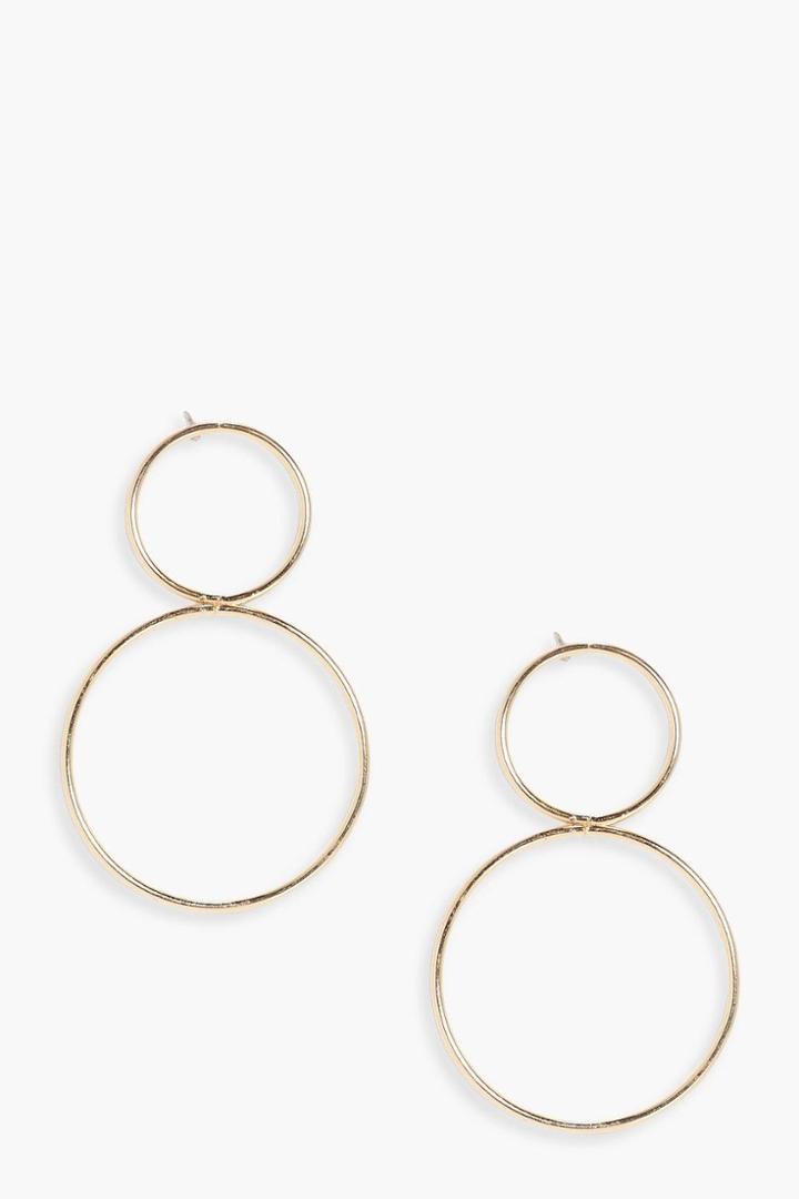 Boohoo Harriet Double Circle Earrings Gold