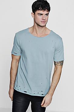 Boohoo Raw Edge Distressed T-shirt