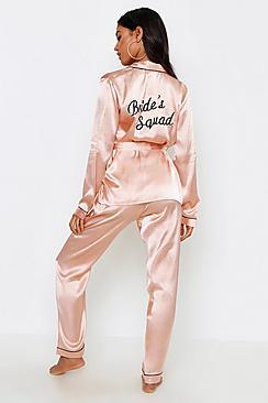 Boohoo Brides Sqaud Wrap Front Pj Set