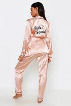 Boohoo Brides Sqaud Wrap Front Pj Set