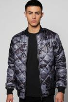 Boohoo Camo Quilted Padded Bomber Black
