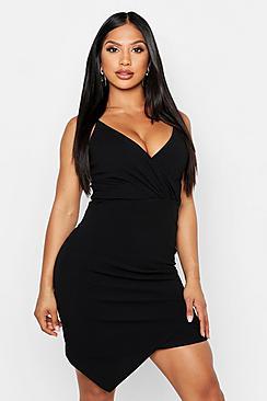 Boohoo Wrap Over Bodycon Dress