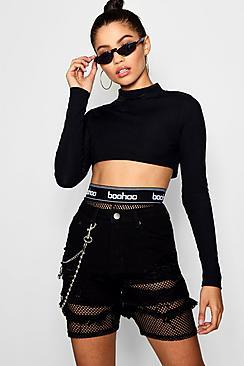 Amy High Waist Boohoo Fishnet Cycling Shorts