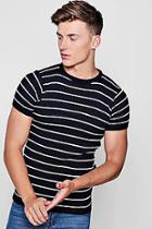 Boohoo Striped Rib Knit T-shirt