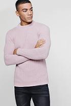 Boohoo Muscle Fit Ribbed Turtle Neck Jumper