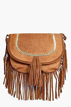 Boohoo Holly Boutique Suede Plait Cross Body Bag