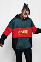 Boohoo Fake Colour Block Extreme Oversized Fleece Hoodie