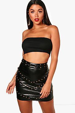 Boohoo Yolanda Rib Knit Bandeau Top