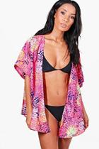 Boohoo Melanie Pineapple Beach Kimono