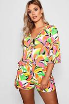 Boohoo Plus Paige Wrap Front Kimono Sleeve Co-ord