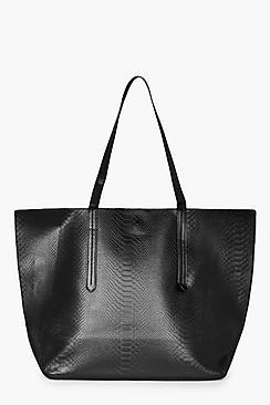 Boohoo Saffron Snake Tote