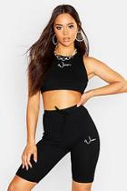 Boohoo Woman Embroidered Micro Crop