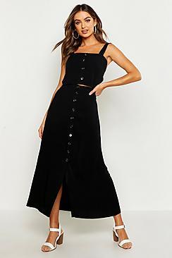 Boohoo Button Front Midi Skirt Co-ord