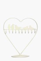 Boohoo Heart Shaped Bird Wire Jewellery Stand Cream